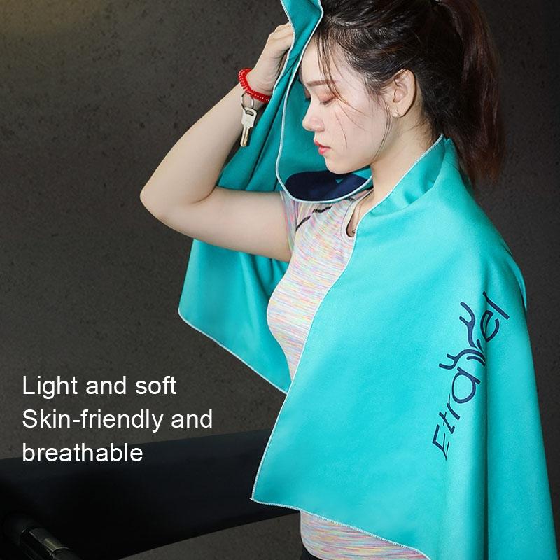 Large Double-sided Fleece Bath Towel - Quick-drying Navy 7