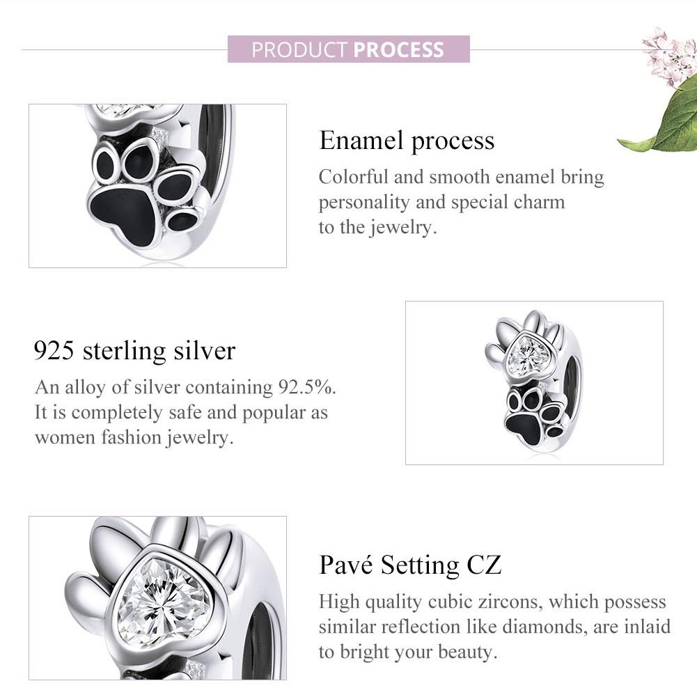 925 Sterling Silver Pet Imprint Beads For Diy Bracelets & Necklaces 6