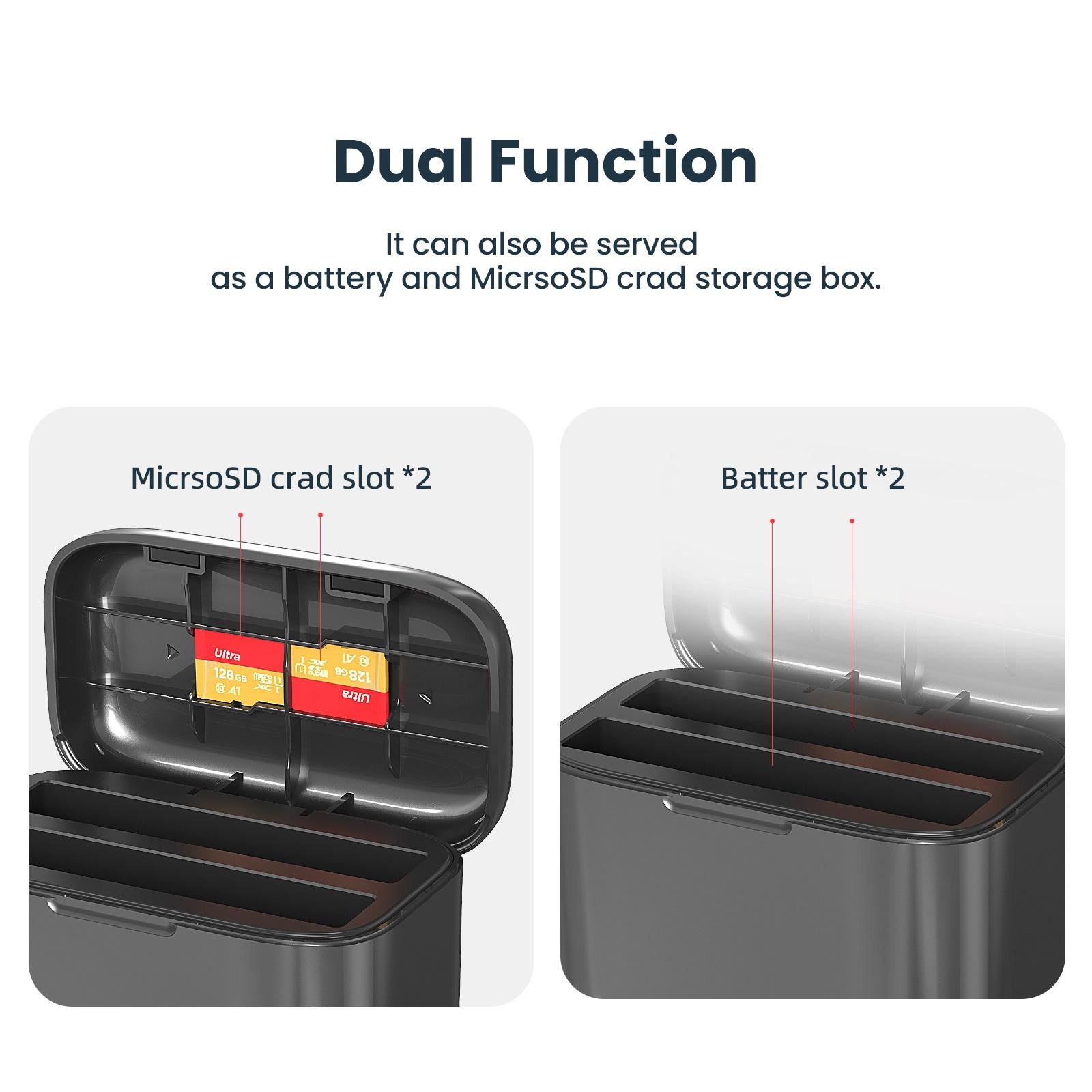 Fast Charge Battery Box for Sports Camera Accessories 8