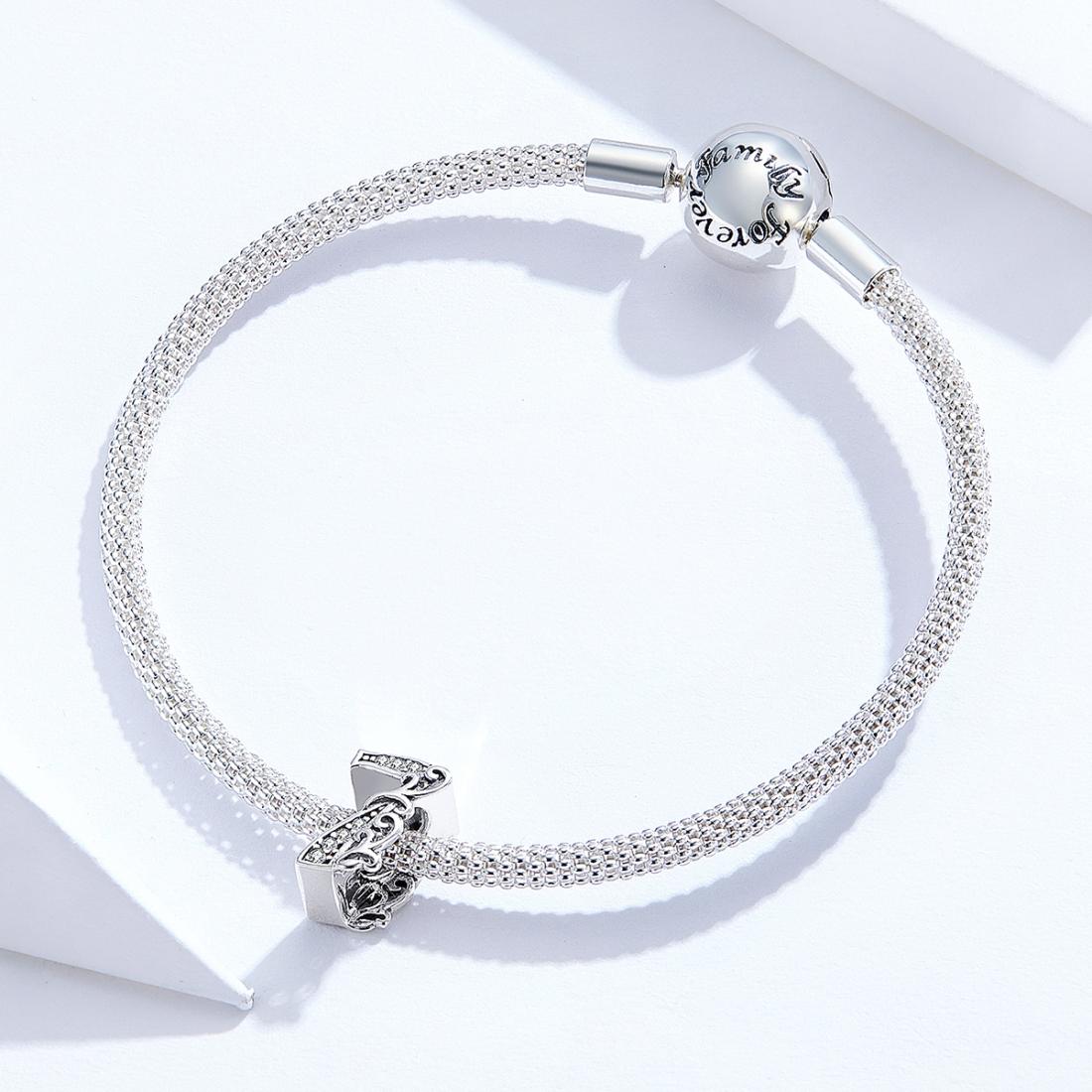 925 Sterling Silver Relief Number Series 0 9 Beads For Diy Bracelets And Necklaces Style - 7 5
