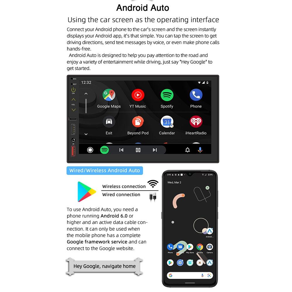 7 Inch Wireless Carplay Mp5 Player - Bluetooth / Reverse / Mobile Internet 7