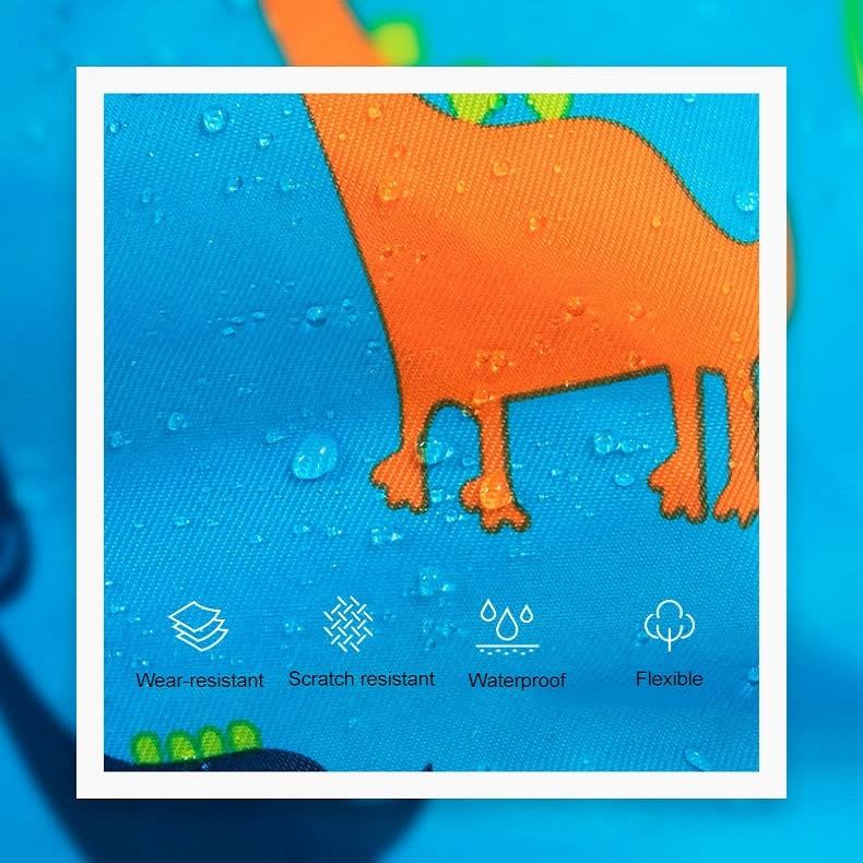 Blue Waterproof Drawstring Beach Bag L Size For Kids Wet & Dry Separation Shoulder Strap - Tibetan L 4