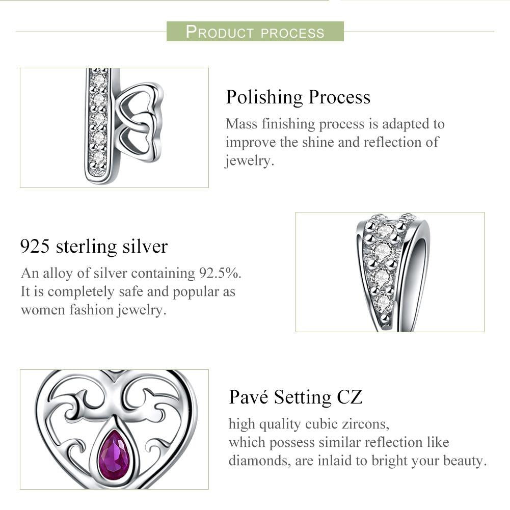 925 Sterling Silver Key Pendant For Happiness Charm 5
