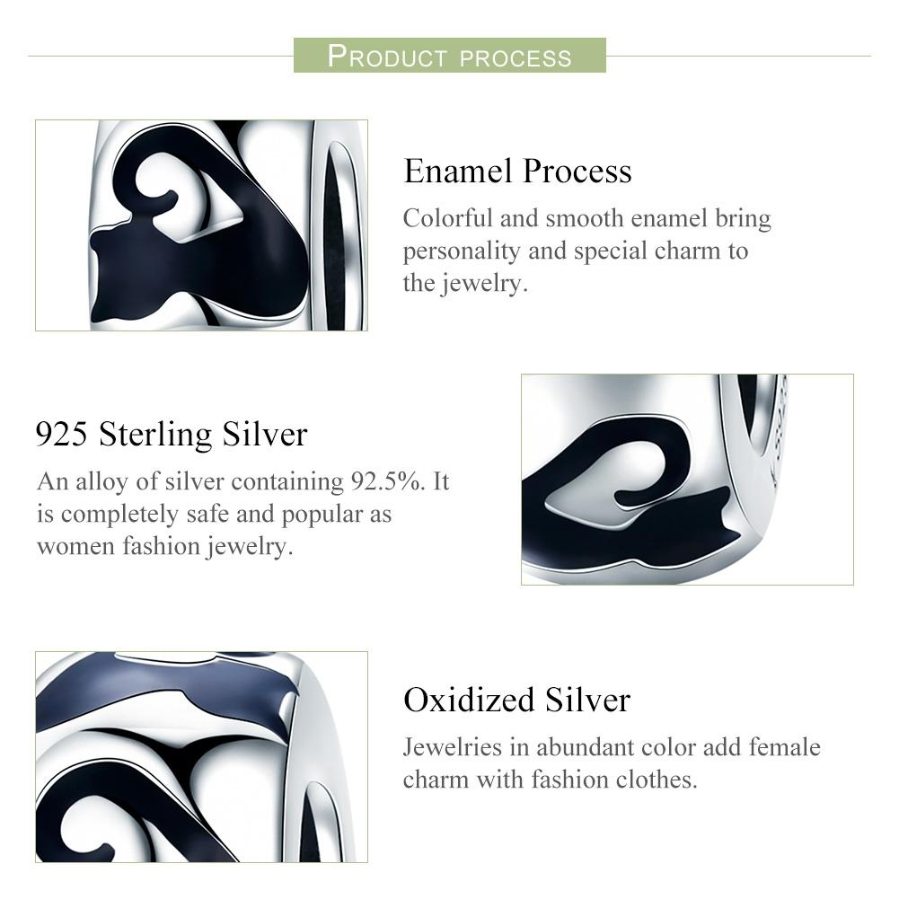925 Sterling Silver Cat Silhouette Pendant For Diy Bracelets & Necklaces 5