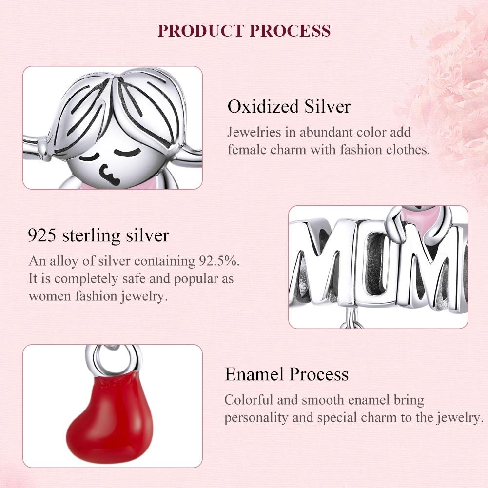 925 Sterling Silver Mom Beads For Diy Bracelets & Necklaces 7