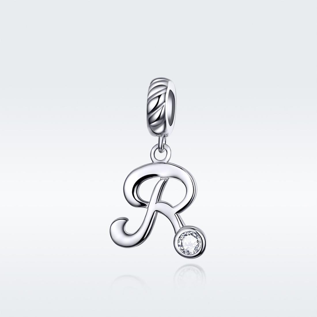 925 Sterling Silver Personalized Letter Pendant For Diy Bracelets & Necklaces Style - R 3