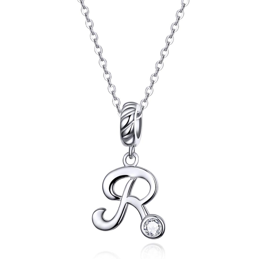925 Sterling Silver Personalized Letter Pendant For Diy Bracelets & Necklaces Style - R 7