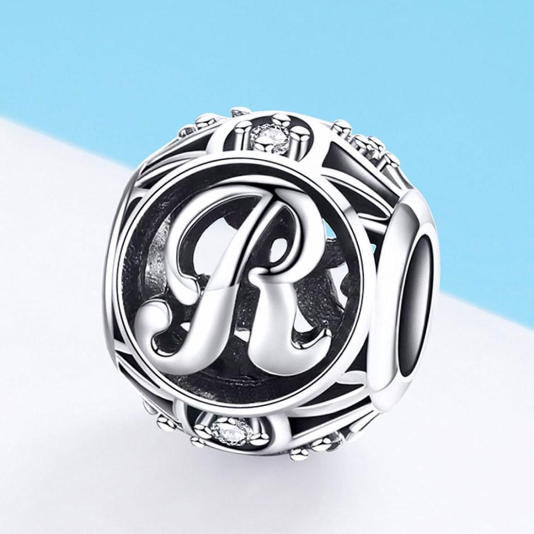 925 Sterling Silver 26 English Letter Beads For Diy Bracelets & Necklaces Style - R 3