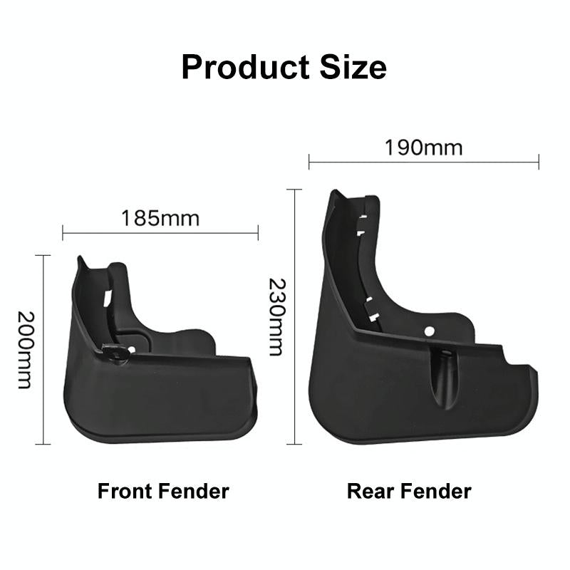 For Byd Atto 03 Yuan Plus 2022 4Pcs / Set Car Auto Soft Plastic Splash Flaps Fender Guard 4