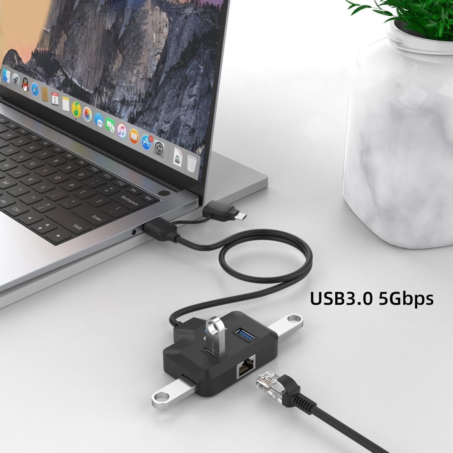 4-In-2 Usb-C / Type-C + Usb3.0 Docking Station 7