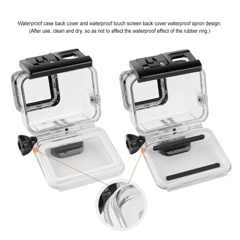 Waterproof Touch Back Cover for Gopro Hero7 - White / Silver 4