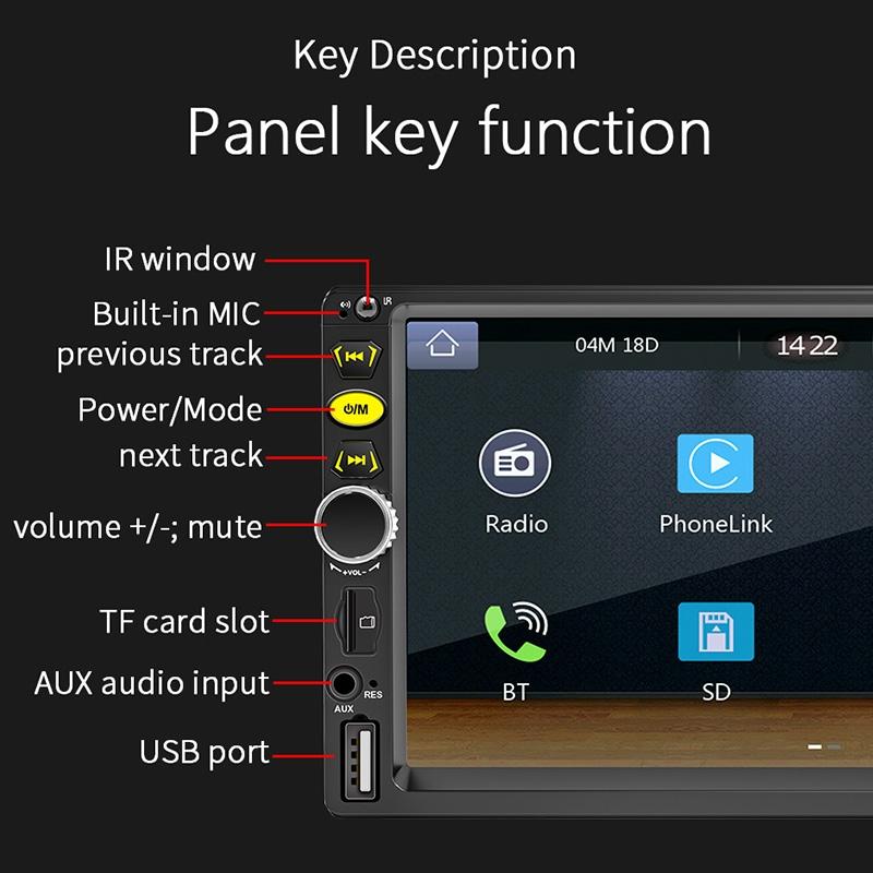 7 Inch Bluetooth Mp5 Player Mobile Phone Interconnect Fm U Disk 7