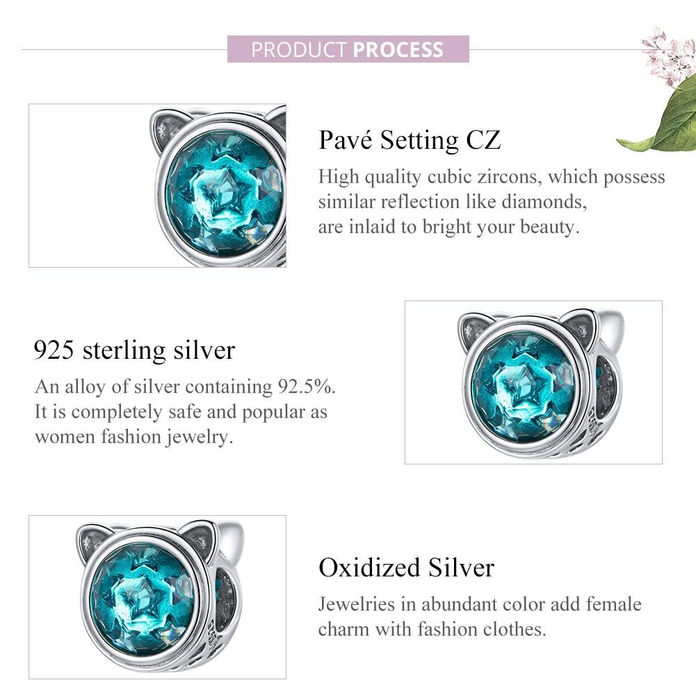 925 Sterling Silver Cat Ear Bead Bracelet / Necklace Accessory 6
