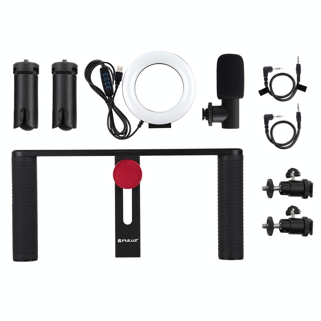 4-In-1 Vlogging Kit With 4.7 Ring Light Mic Tripod & Stabilizer 4