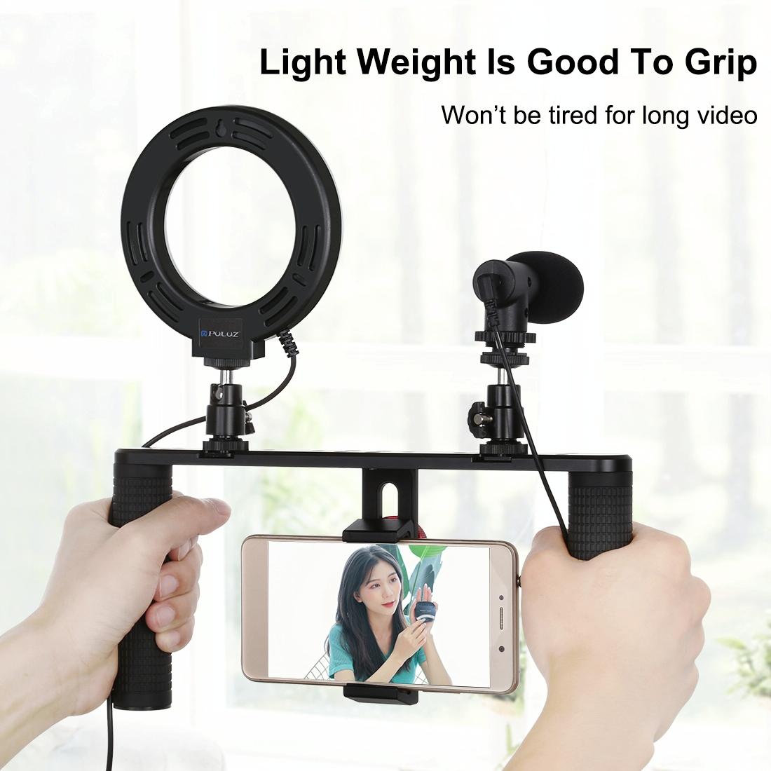 4-In-1 Vlogging Kit With 4.7 Ring Light Mic Tripod & Stabilizer 8