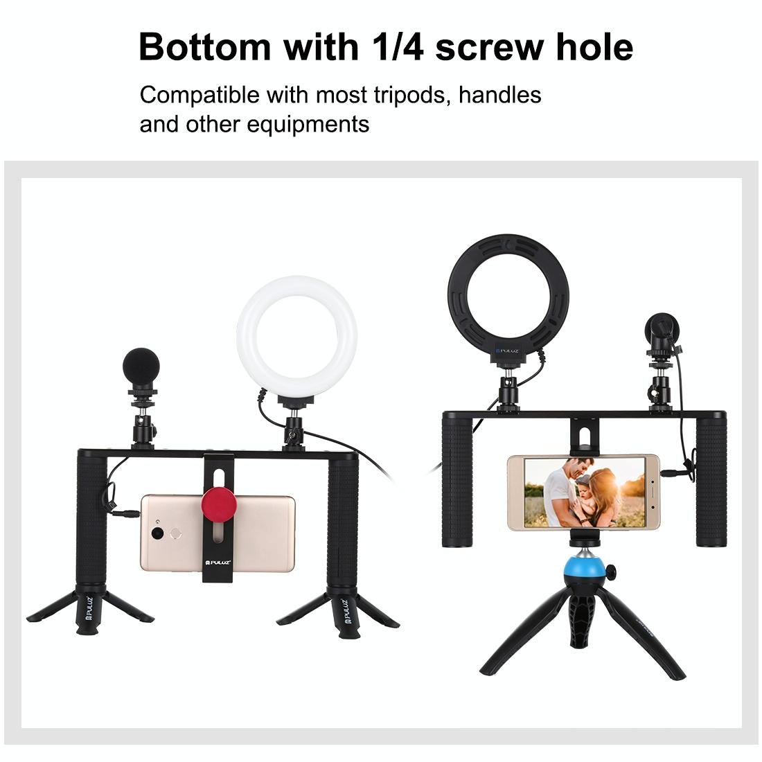 4-In-1 Vlogging Kit With 4.7 Ring Light Mic Tripod & Stabilizer 9