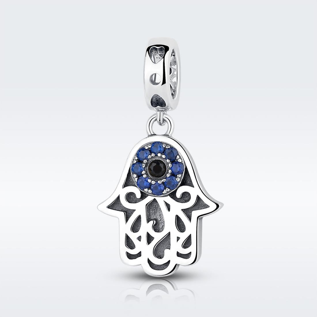 925 Sterling Silver Evil Eye Hand Charm Unique Design 3