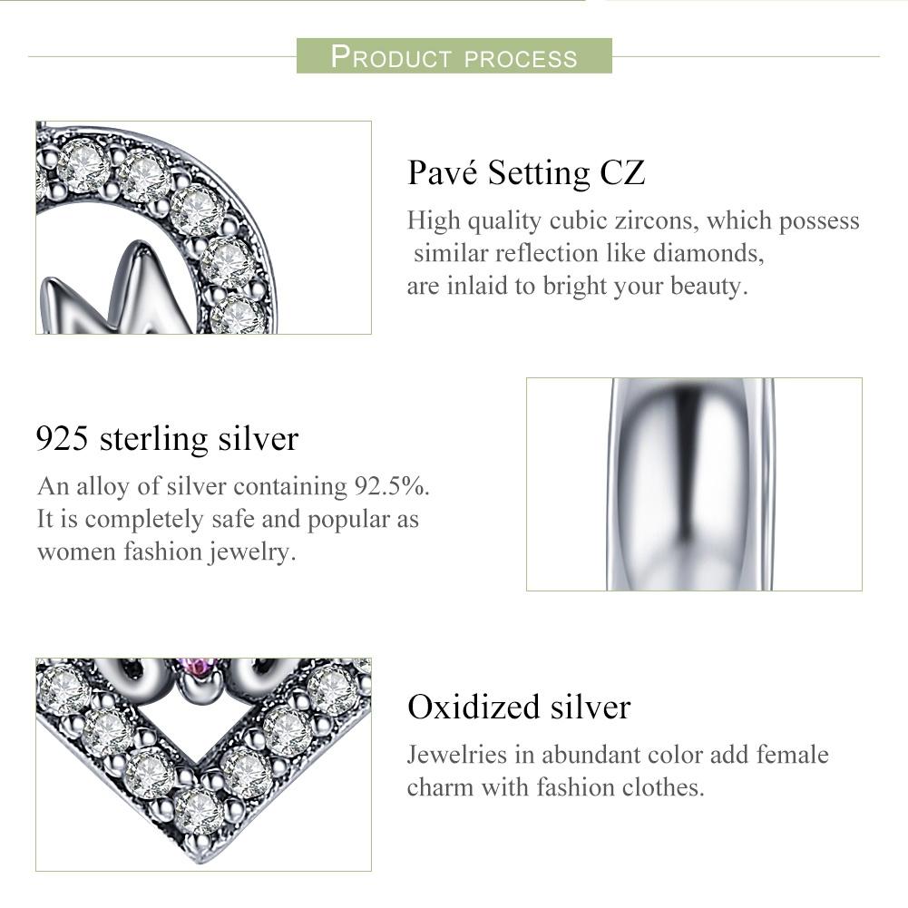 925 Sterling Silver Love Mother Heart Pendant For Diy Bracelets & Necklaces 8