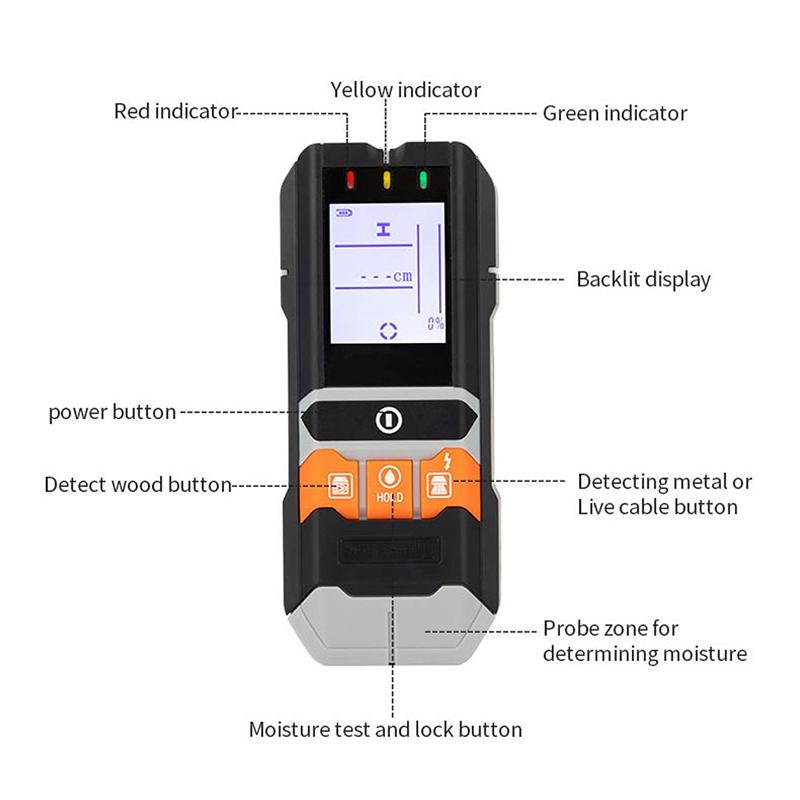 4-in-1 Wall Wiring Wood Metal Detector - Gd216 3