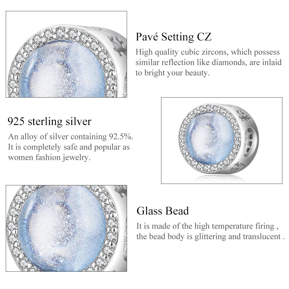 925 Sterling Silver Christmas Night Snow Scene Beads For Diy Bracelet Or Necklace 5