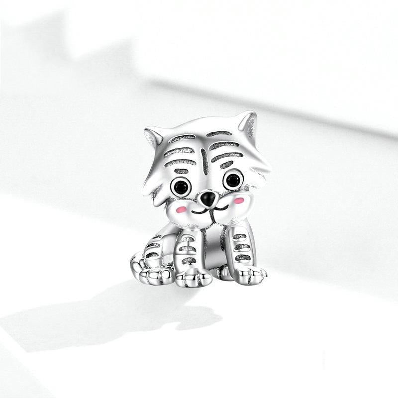 925 Sterling Silver Tiger Bead Pendant For Diy Bracelets & Necklaces 3