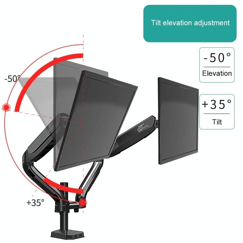 Double Screen Desktop Monitor Bracket - Air Pressure Lift 6