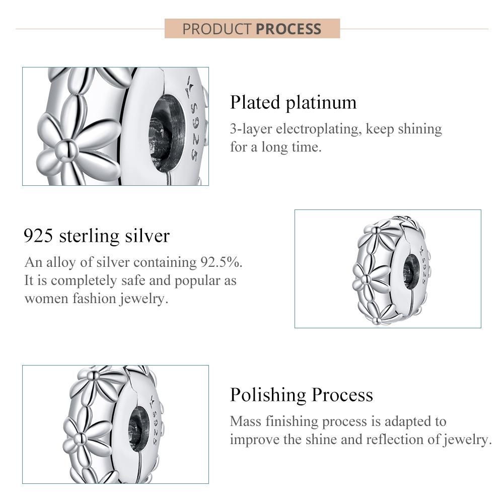 925 Sterling Silver Flower Bead Bracelet / Necklace Accessory Set 5