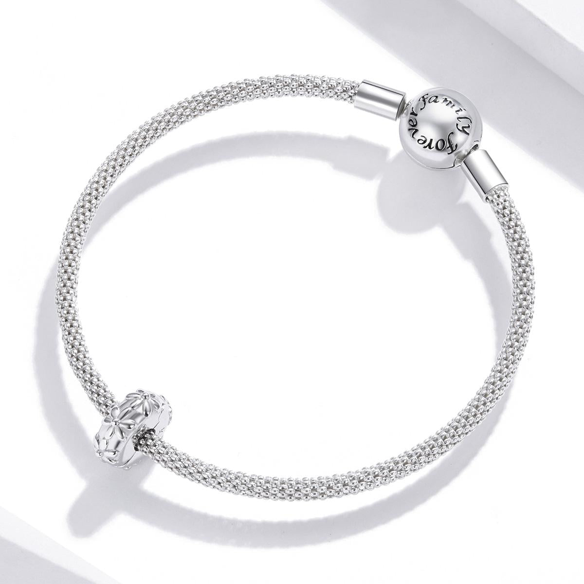 925 Sterling Silver Flower Bead Bracelet / Necklace Accessory Set 7
