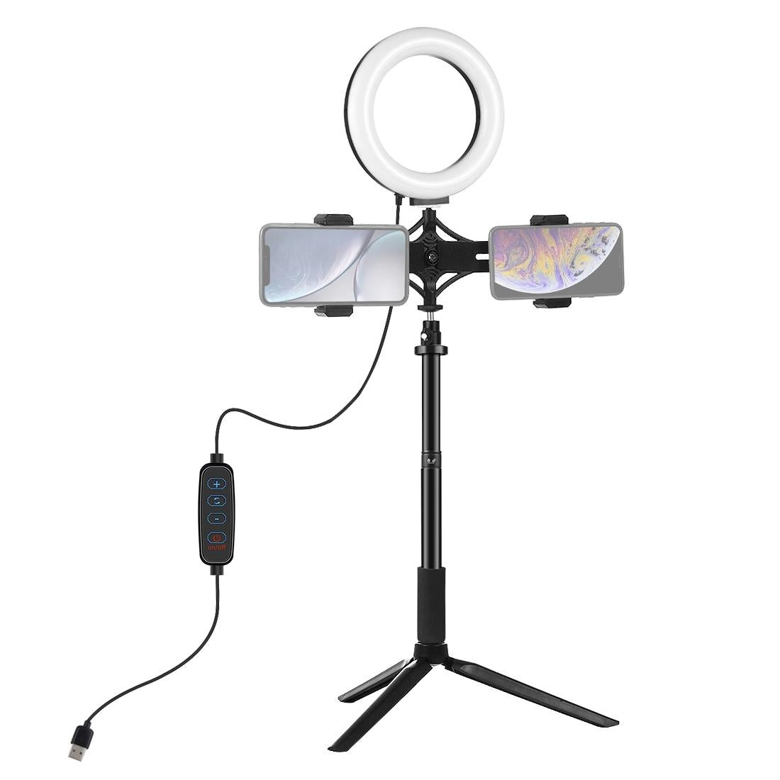 Live Broadcast Phone Bracket & Tripod Mount with Extension Rod & 6.2 Inch Led Ring Light Kit 3