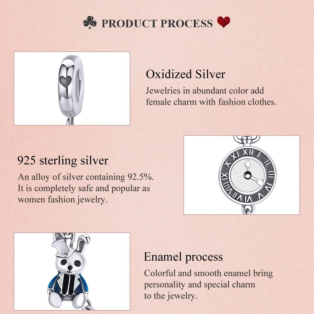 925 Sterling Silver Rabbit Safety Chain For Diy Bracelets 5