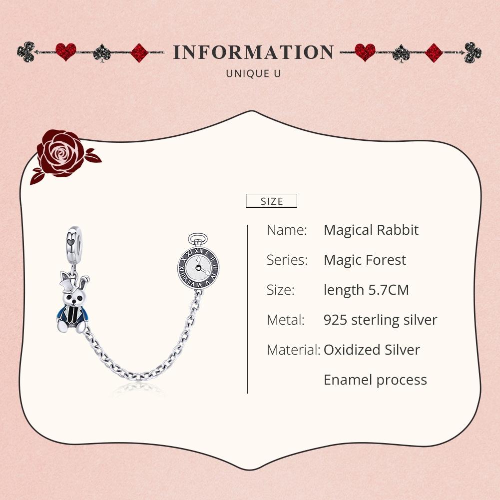 925 Sterling Silver Rabbit Safety Chain For Diy Bracelets 6