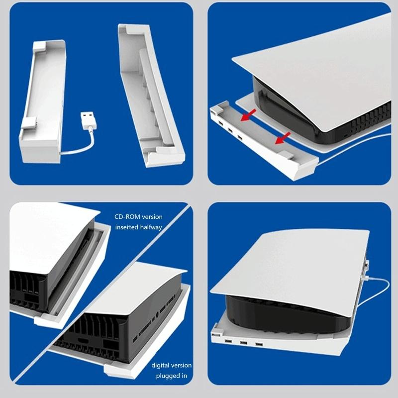 4-port Usb Hub Base for Ps5 Horizontal Stand 8