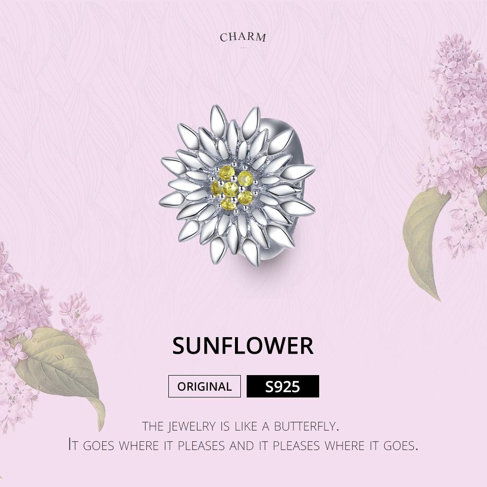 925 Sterling Silver Sunflower Bead Bracelet & Necklace Set 4