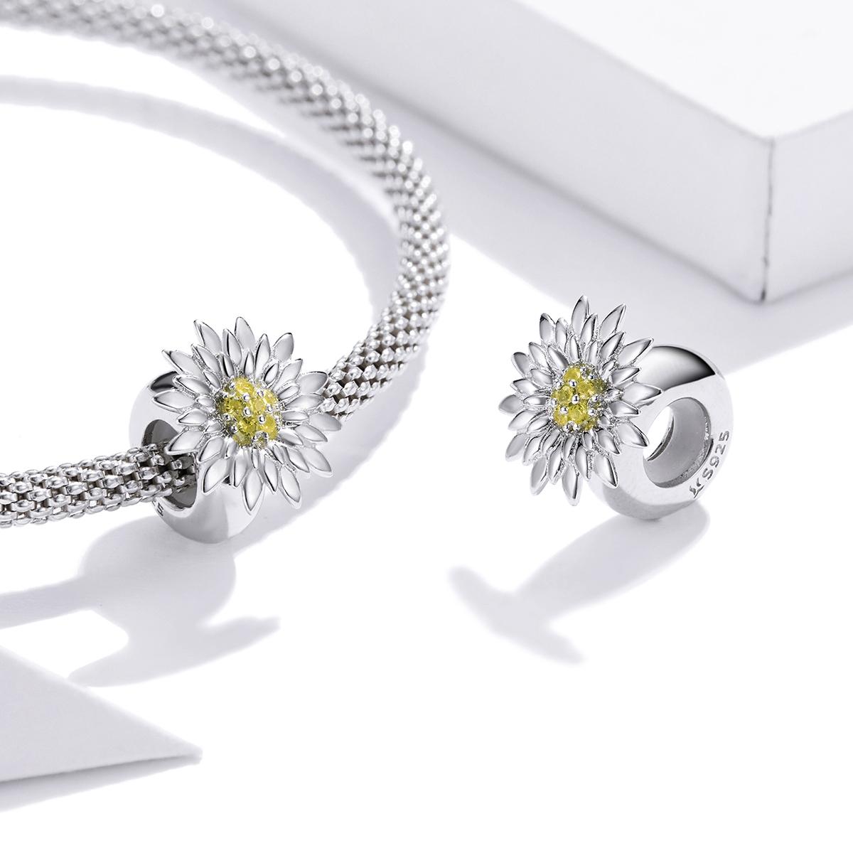 925 Sterling Silver Sunflower Bead Bracelet & Necklace Set 7