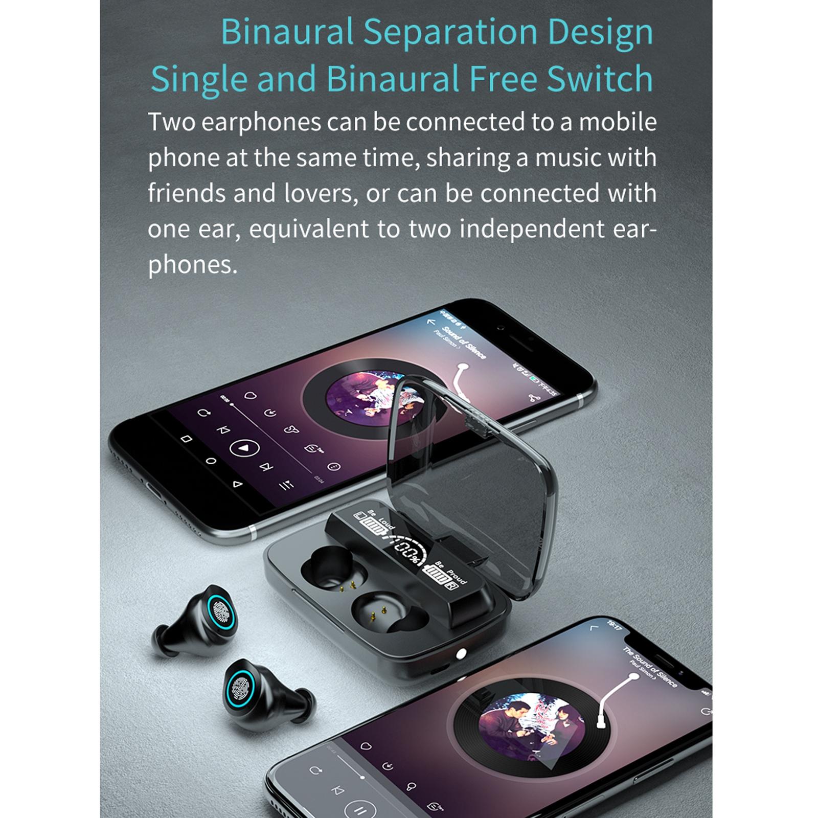 Waterproof Wireless Bluetooth Earphones with Touch Screen and Charging Box 5