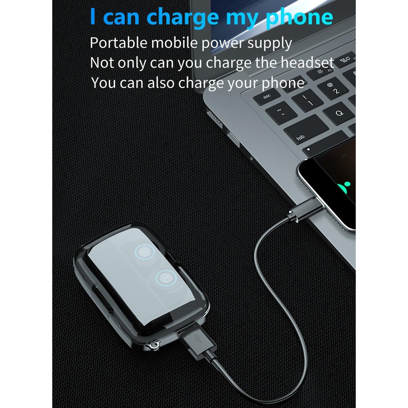 Waterproof Wireless Bluetooth Earphones with Touch Screen and Charging Box 6