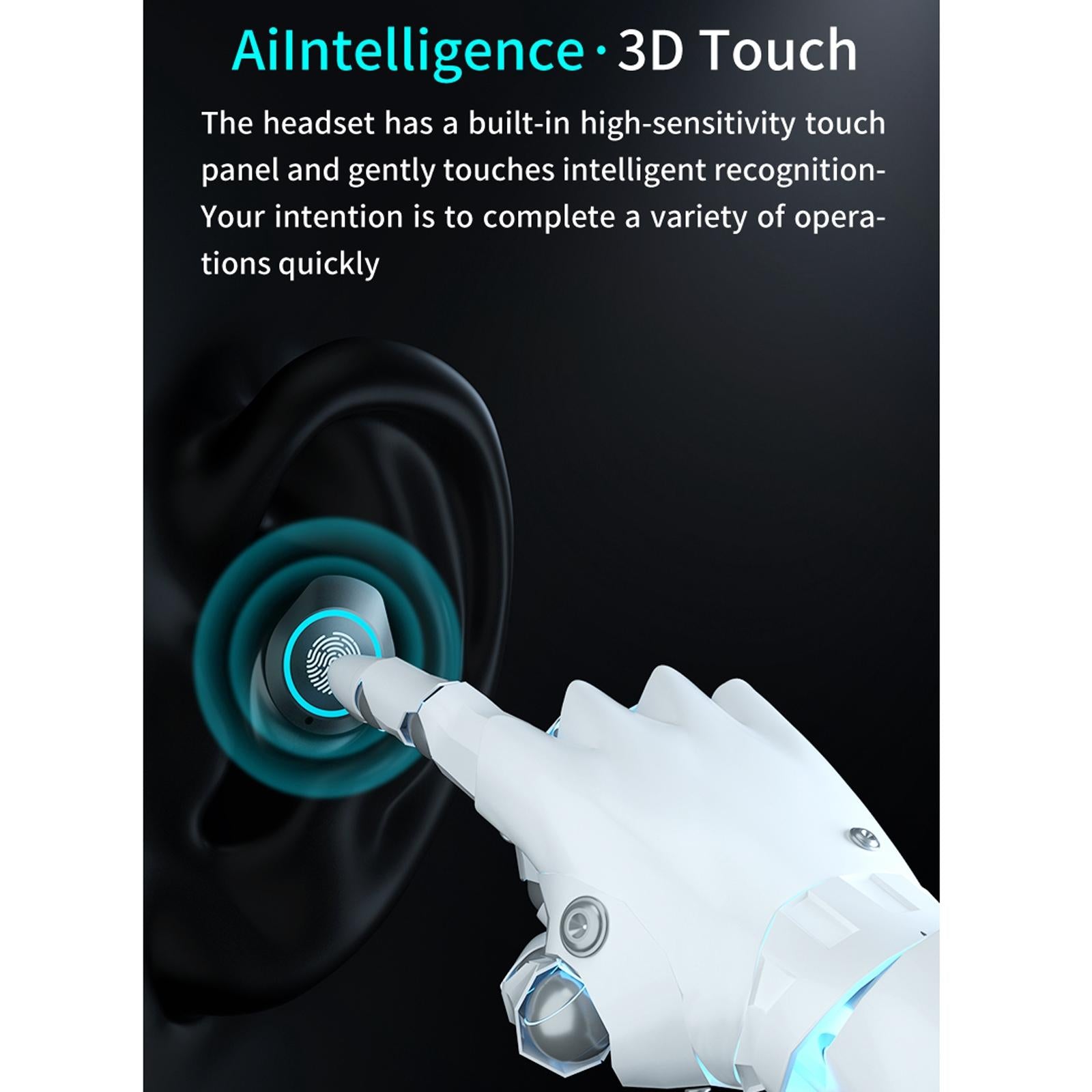 Waterproof Wireless Bluetooth Earphones with Touch Screen and Charging Box 7