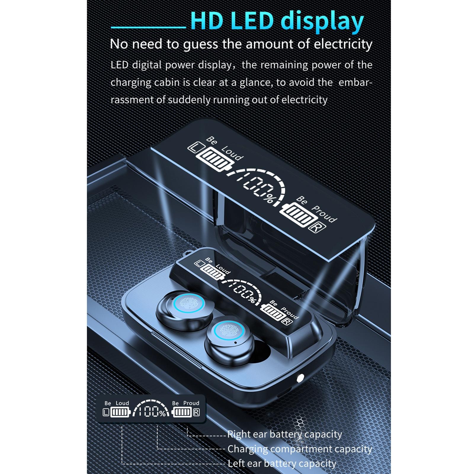 Waterproof Wireless Bluetooth Earphones with Touch Screen and Charging Box 10