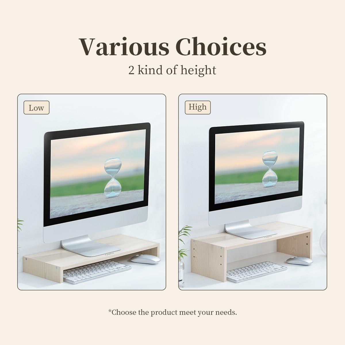 Natural Wood Monitor Stand - Holds Computer Screen 4