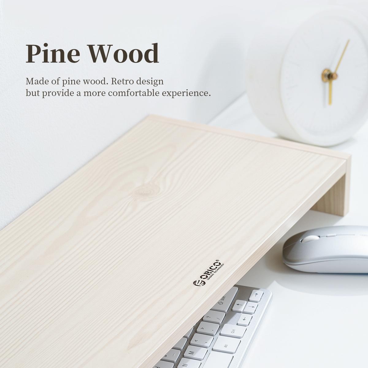 Natural Wood Monitor Stand - Holds Computer Screen 12