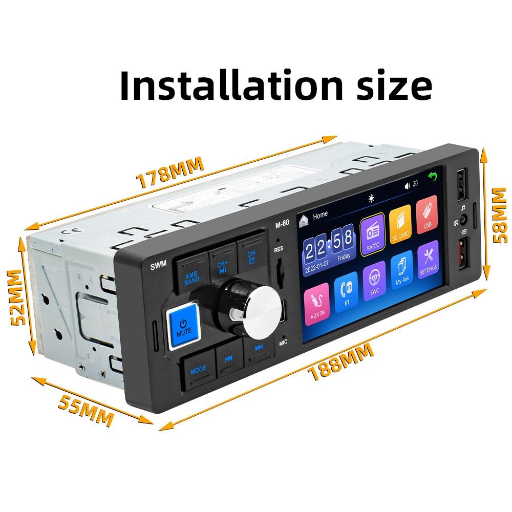 4 Inch Touch Car Radio Bluetooth Mp5 Player + Remote 6