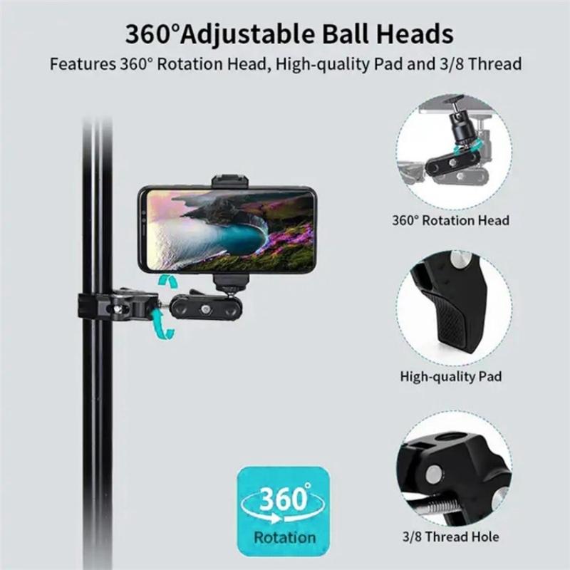Aluminum Handlebar Magic Arm Rod Mount with Crab Clamp 3
