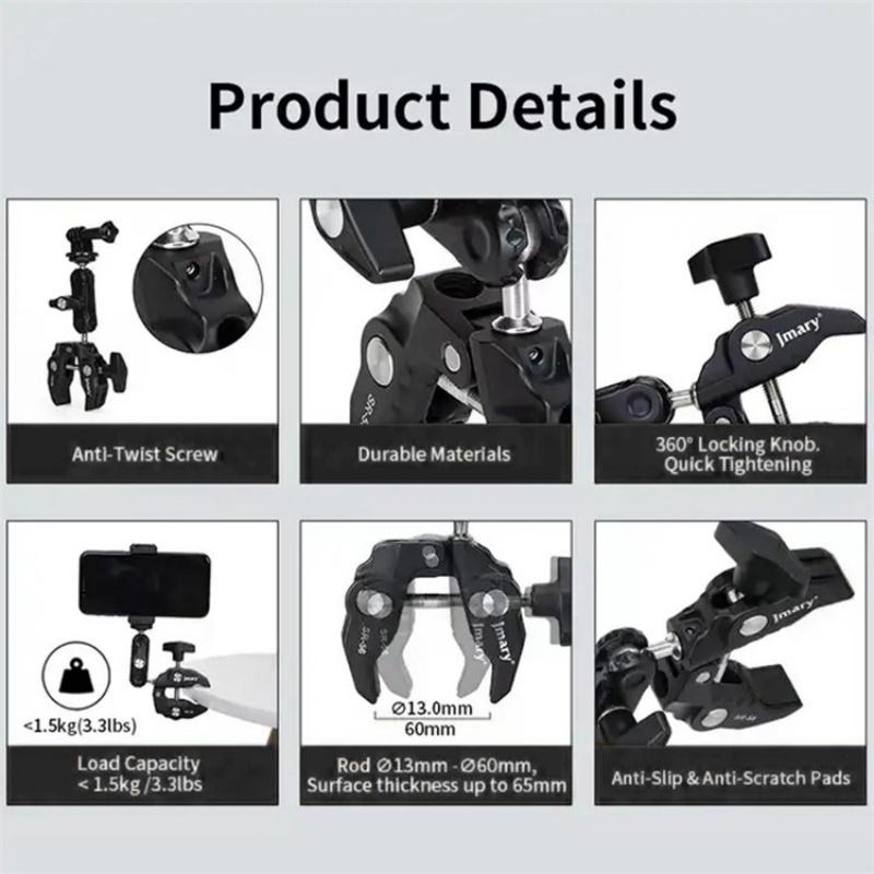 Aluminum Handlebar Magic Arm Rod Mount with Crab Clamp 4