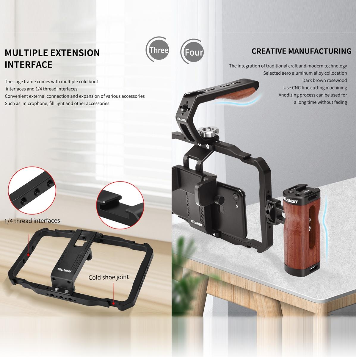 Smartphone Video Rig With Stabilizer Handles For Vlogging And Live Broadcast 4