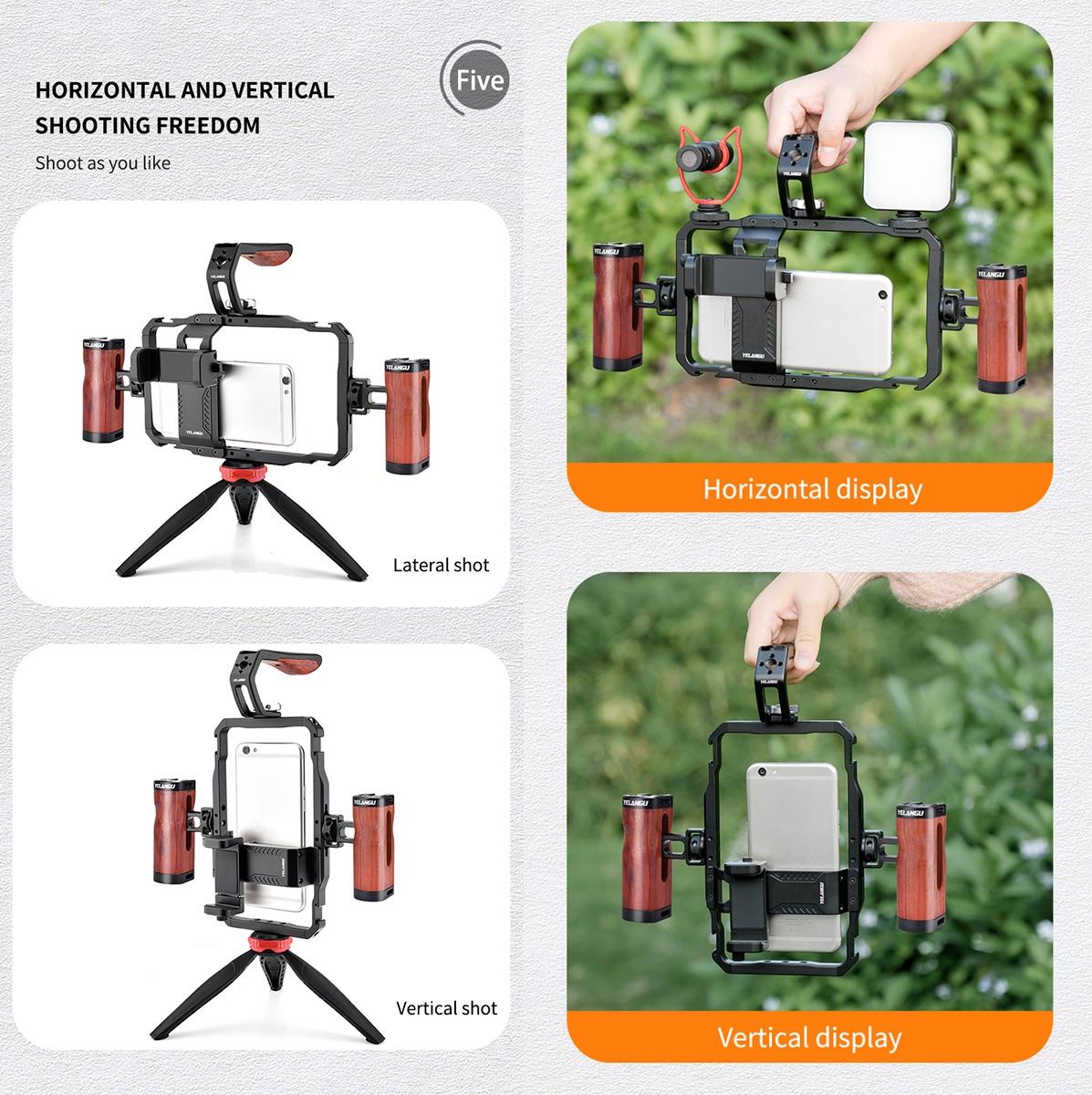 Smartphone Video Rig With Stabilizer Handles For Vlogging And Live Broadcast 5