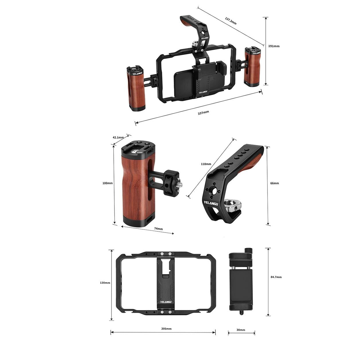 Smartphone Video Rig With Stabilizer Handles For Vlogging And Live Broadcast 6