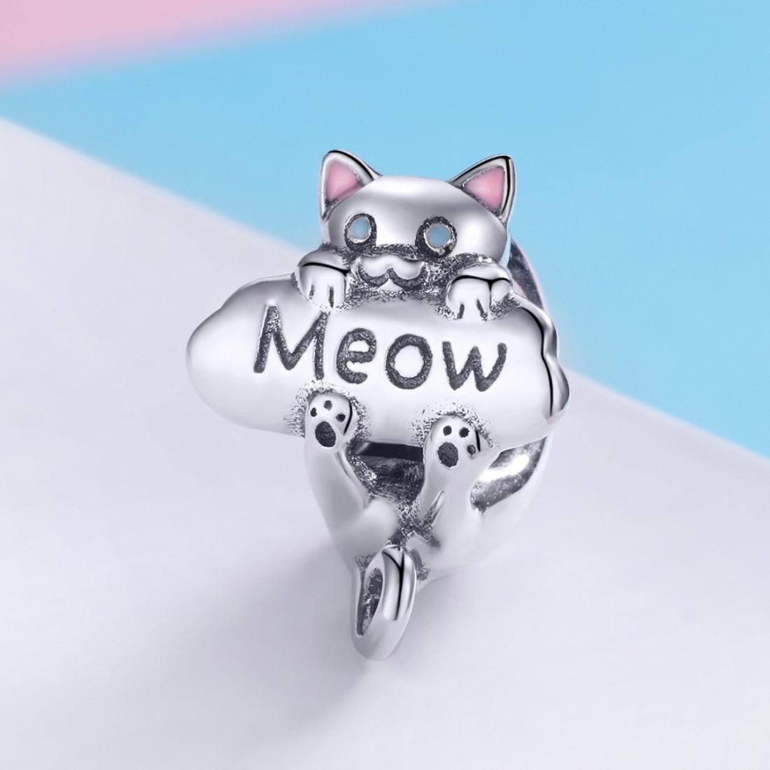 925 Sterling Silver Adorable Cat Charm For Diy Bracelets & Necklaces 3