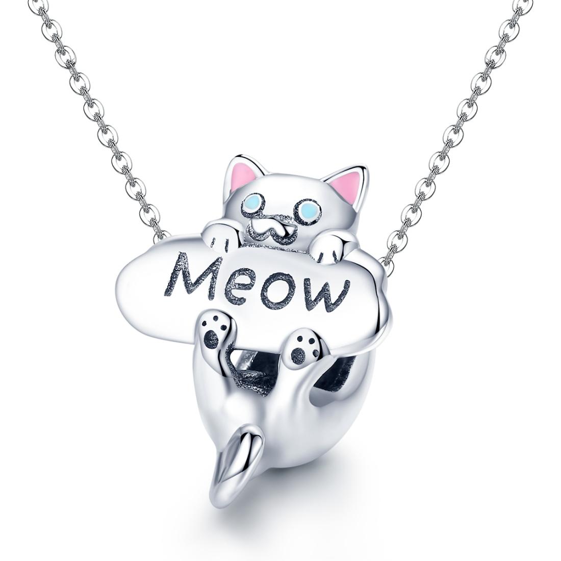 925 Sterling Silver Adorable Cat Charm For Diy Bracelets & Necklaces 6