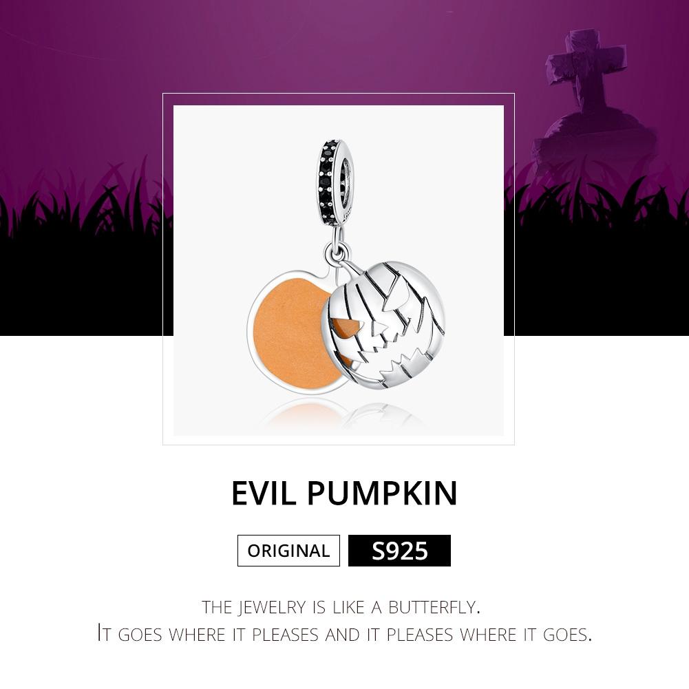 925 Sterling Silver Smiling Pumpkin Pendant For Diy Bracelets & Necklaces 4