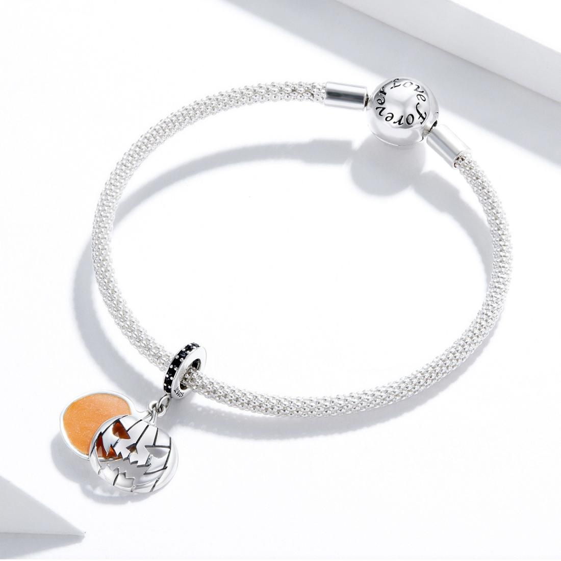 925 Sterling Silver Smiling Pumpkin Pendant For Diy Bracelets & Necklaces 8